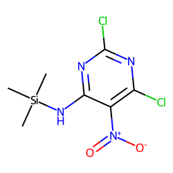 Pyrimidine, 6-amino-2,4-dichloro-5-nitro, TMS