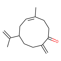 E-7-isopropenyl-4-methyl-10-methylene-4-cyclodecene-1-one