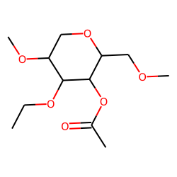 Acetic acid 4-ethoxy-5-methoxy-2-methoxymethyl-tetrahydro-pyran-3-yl ester